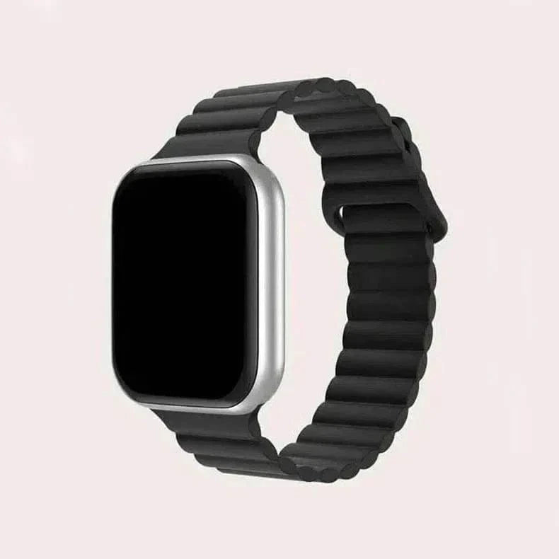 ktusu Generic Watch Bands Silicone Magnetic Band for Apple Watch 42 | 44 | 45 | Ultra 49 | 46mm S10 Black