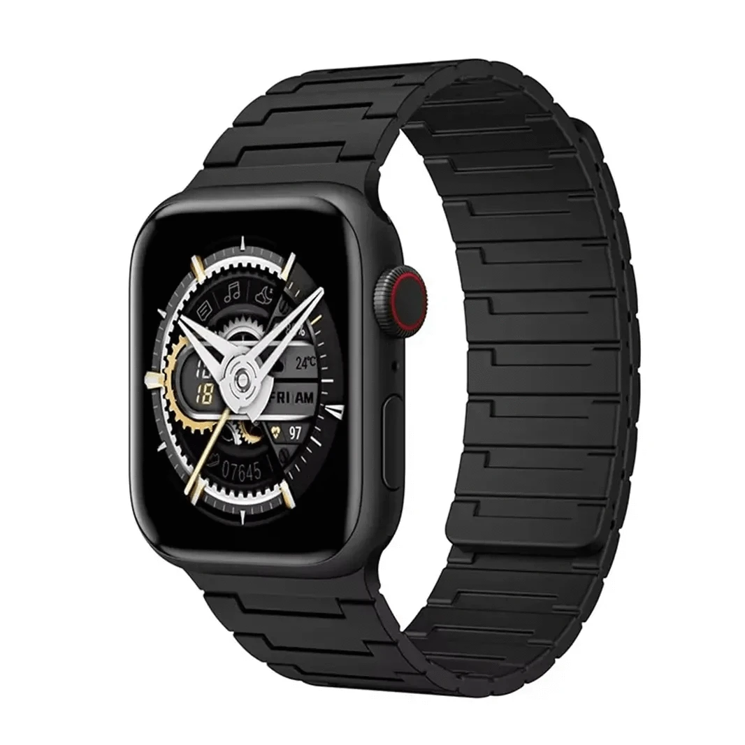 ktusu Generic Watch Bands Silicone Magnetic Watch Strap Band for Apple Watch 42 | 44 | 45 | Ultra 49 | 46mm S10 Army Green Black