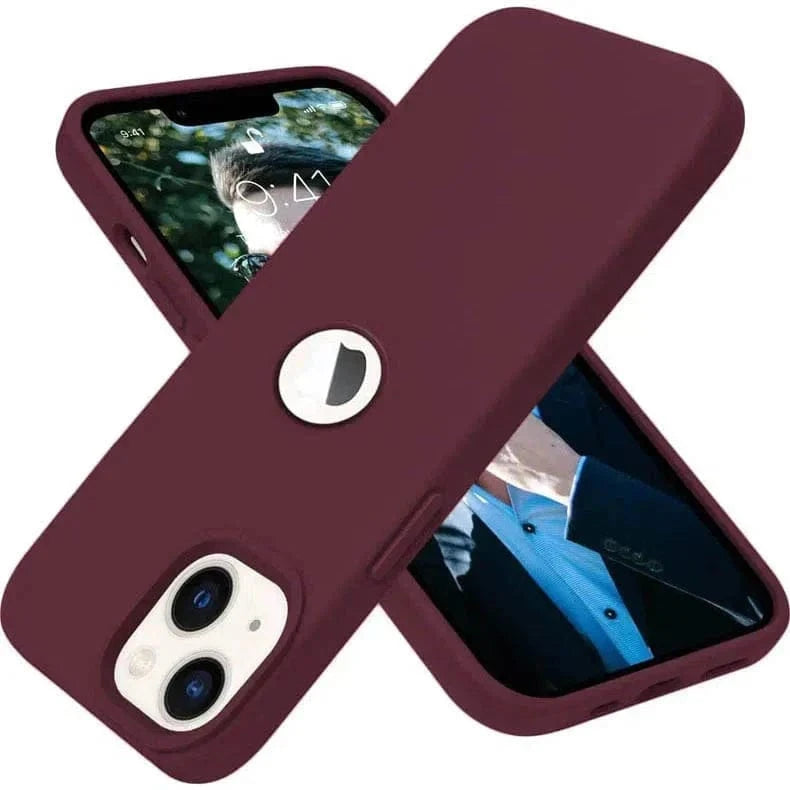ktusu Generic Cases & Covers Silicone Round Wind Case for iPhone 12 | 12 Pro Wine