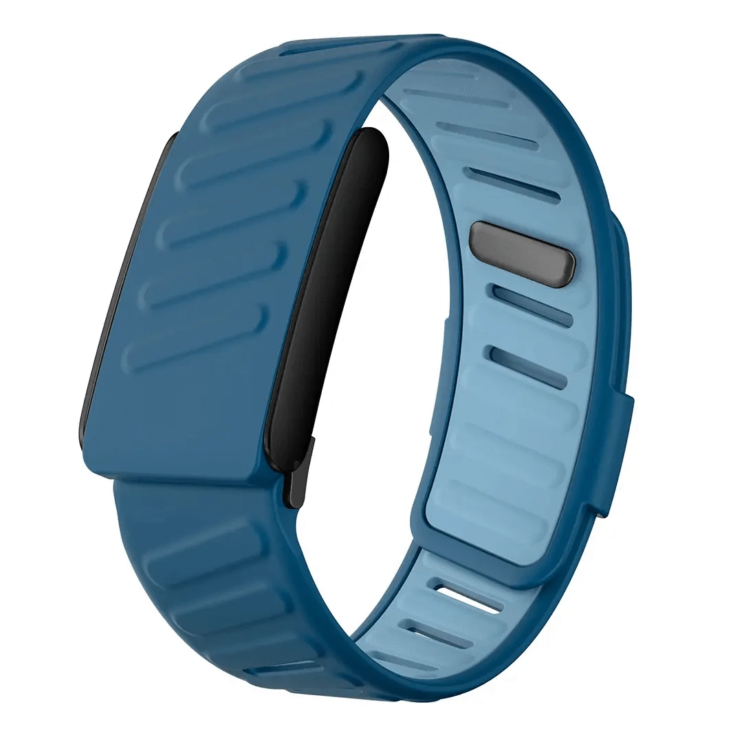 ktusu Generic Watch Bands Silicone Soft Sports Loop Adjustable Replacement Strap for Whoop 5.0 Black / Azure Blue