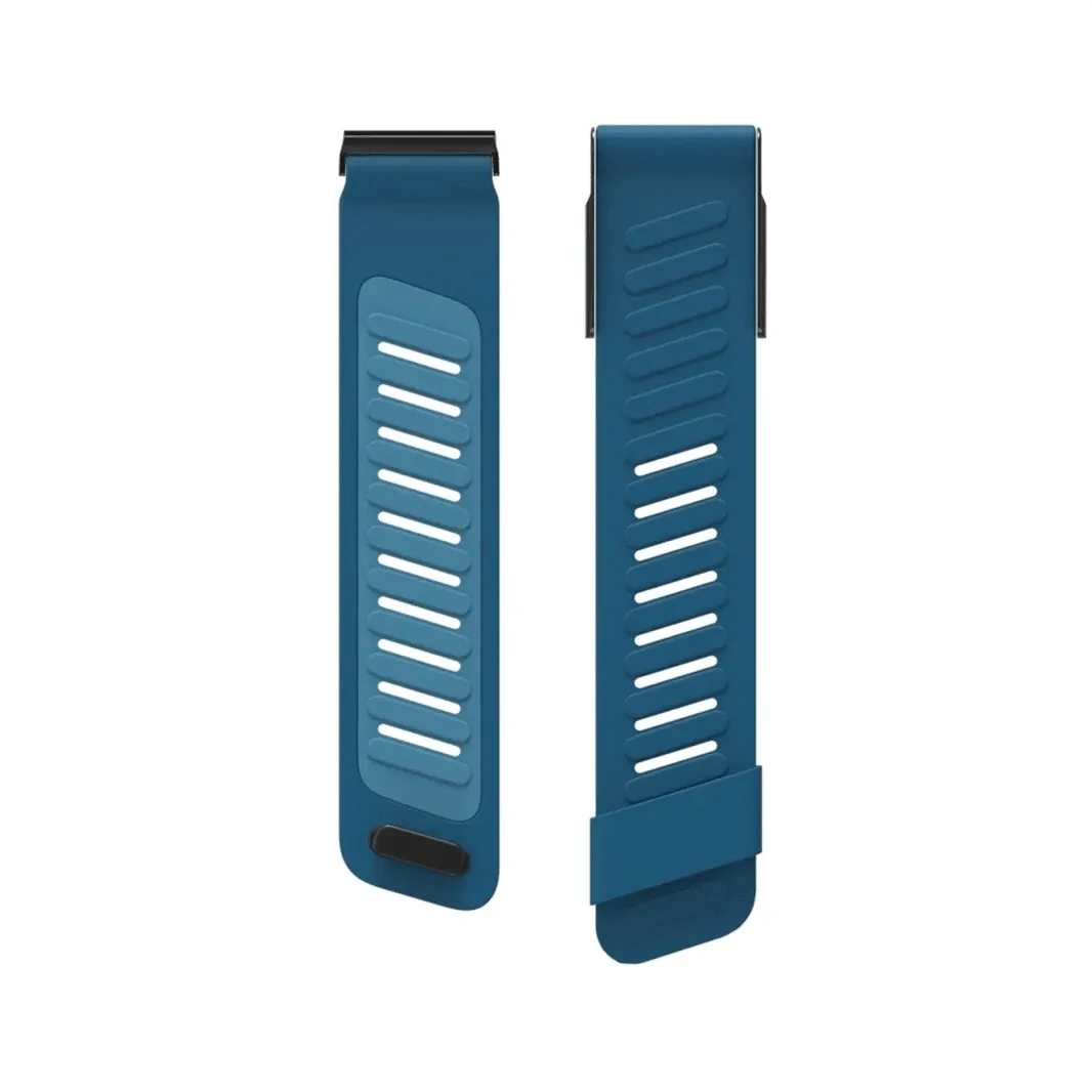 ktusu Generic Watch Bands Silicone Soft Sports Loop Adjustable Replacement Strap for Whoop 5.0 (MG) Black / Azure Blue