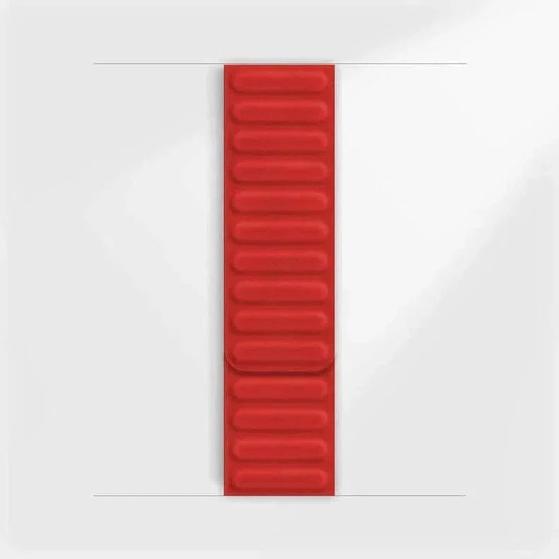 ktusu Generic Watch Bands Silicone Soft Touch Magnetic Link Band for Apple Watch 38 | 40 | 41 | 42mm S10 Red