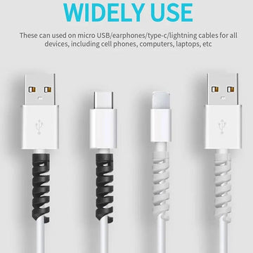 ktusu Generic Enhancement Silicone Spiral Data & Charging Cable Protector 4 Pieces Set ( Pack of 3 )