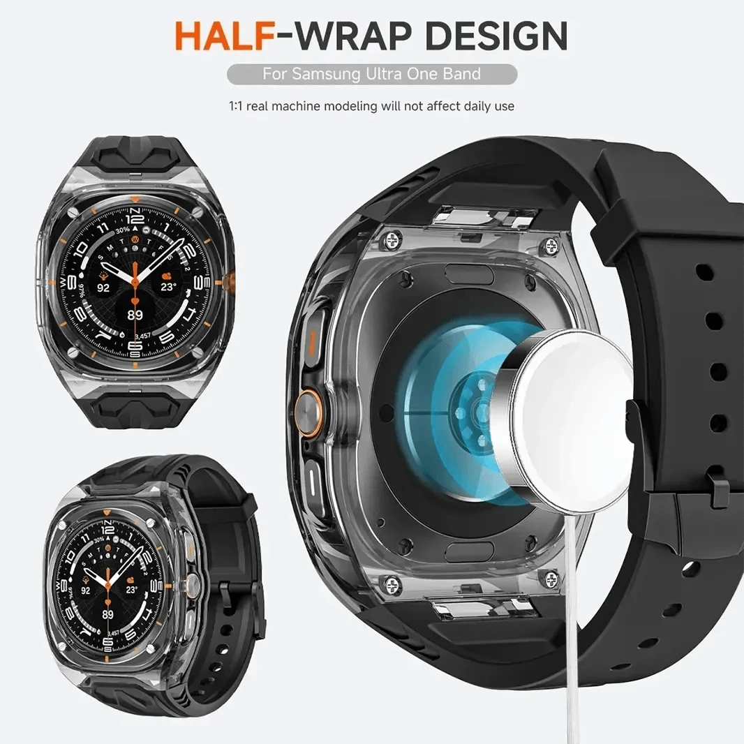 ktusu Generic Watch Bands Silicone Watch Band with Protective Rugged Hard Cover for Samsung Watch Ultra 47mm