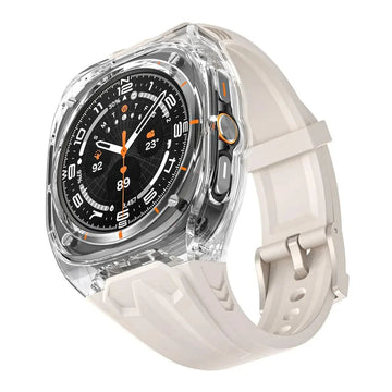 ktusu Generic Watch Bands Silicone Watch Band with Protective Rugged Hard Cover for Samsung Watch Ultra 47mm Starlight