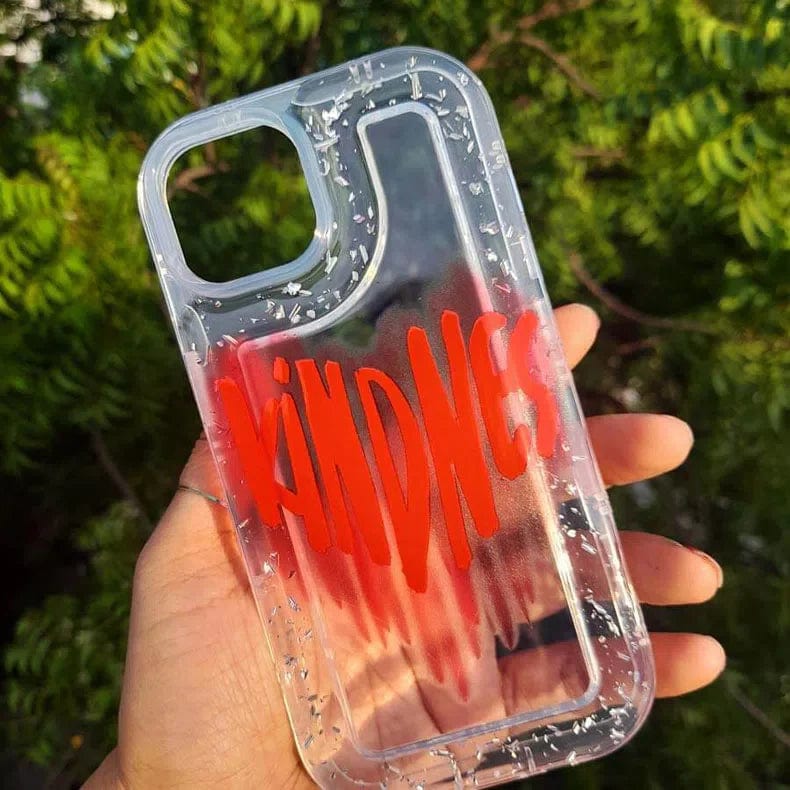 ktusu Generic Cases & Covers Silver Glitter Clear Soft Case for iPhone 13 Kindness