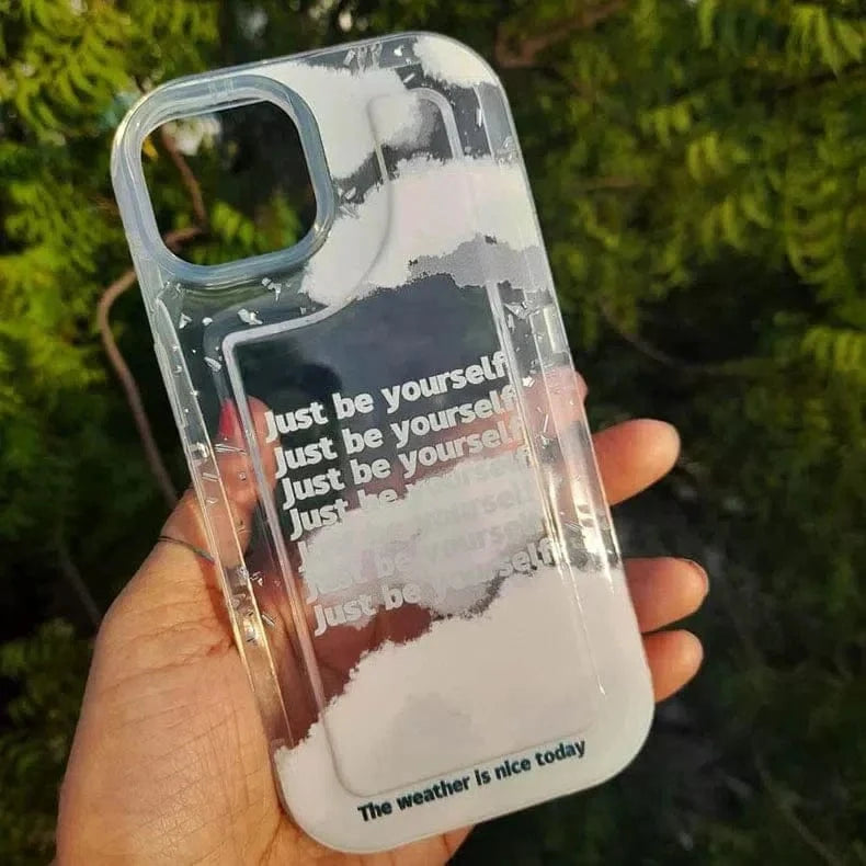 ktusu Generic Cases & Covers Silver Glitter Clear Soft Case for iPhone 13 Nice Day