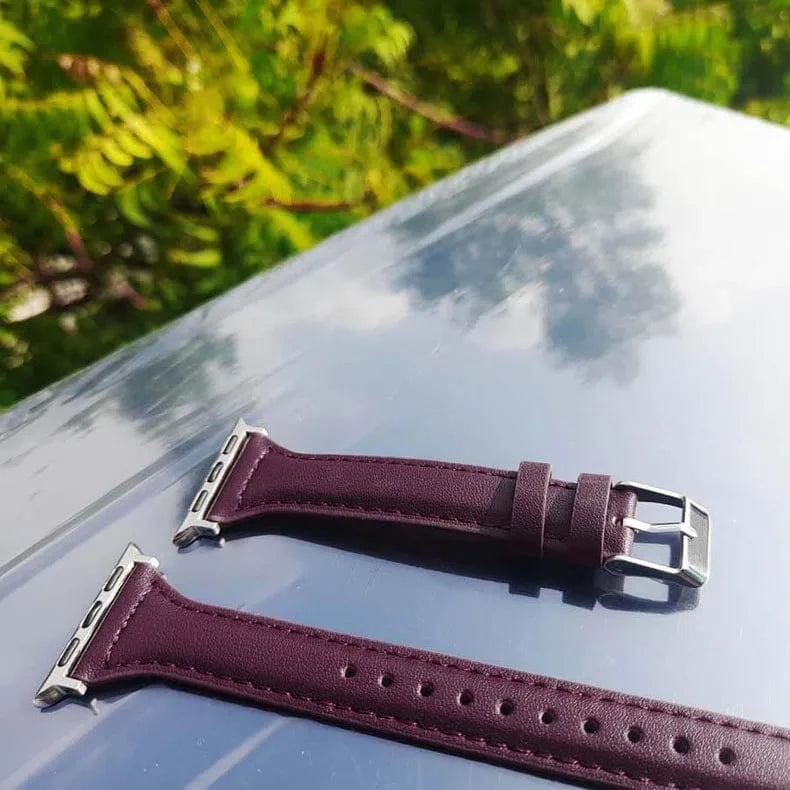 ktusu Generic Watch Bands Slim Classic Leather Texture Band for Apple Watch 42 | 44 | 45 | Ultra 49 | 46mm S10