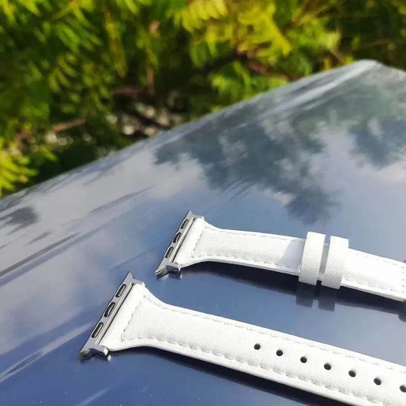 ktusu Generic Watch Bands Slim Classic Leather Texture Band for Apple Watch 42 | 44 | 45 | Ultra 49 | 46mm S10