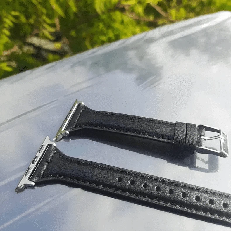 ktusu Generic Watch Bands Slim Classic Leather Texture Band for Apple Watch 42 | 44 | 45 | Ultra 49 | 46mm S10