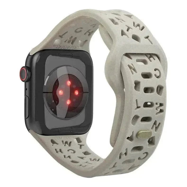ktusu Generic Watch Bands Soft Silicone Alphabetic Band for Apple Watch 42 | 44 | 45 | Ultra 49 | 46mm S10