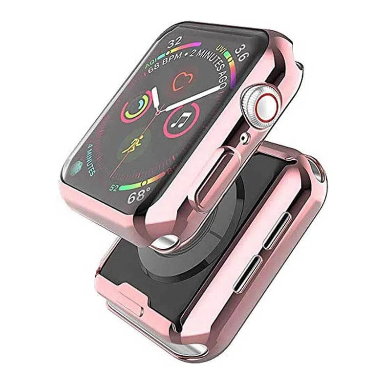 ktusu Generic Cases & Covers Soft Slim Shiny Full Body Screen Protector Cover for Apple Watch 44mm Rose gold