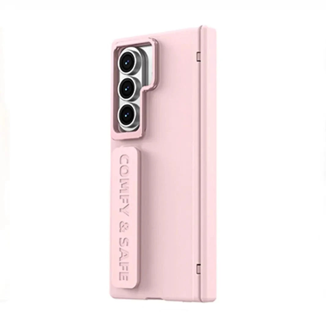 ktusu Generic Cases & Covers Soft Touch Coating Lens Bracket Case With Hand Strap for Samsung Z Fold7 Pink