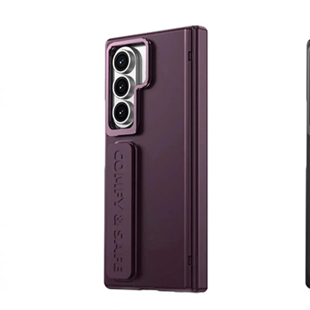 ktusu Generic Cases & Covers Soft Touch Coating Lens Bracket Case With Hand Strap for Samsung Z Fold7 Wine