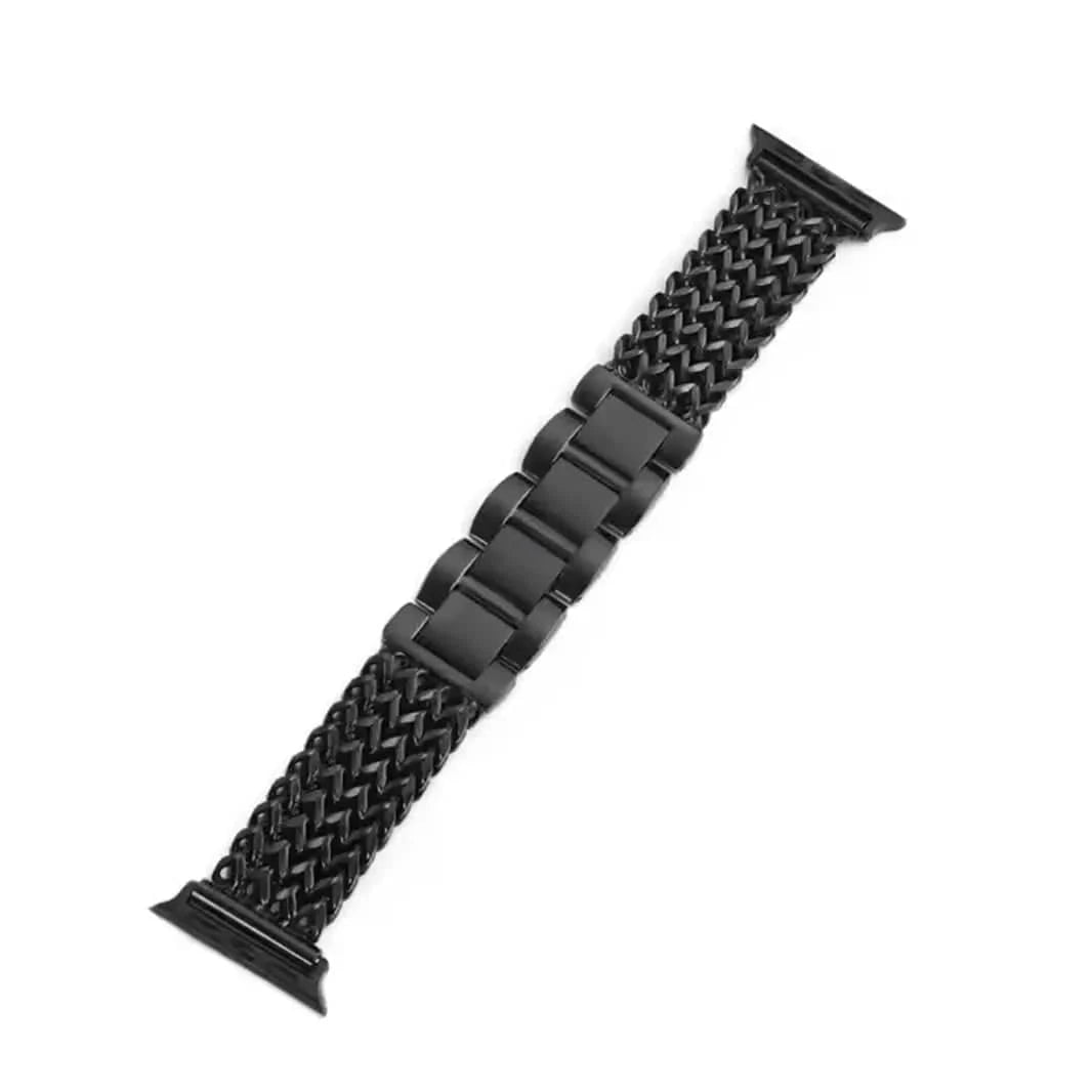 ktusu Generic Watch Bands Stainless Steel Chain Link Armband Bracelet for Apple Watch 42 | 44 | 45 | Ultra 49 | 46mm S10 Black