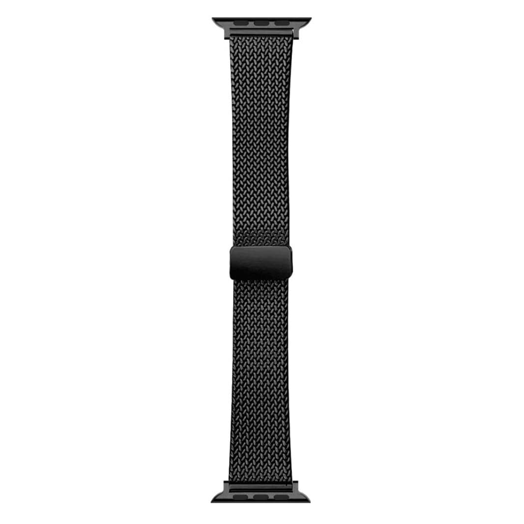 ktusu Generic Watch Bands Stainless Steel Magnetic D-Buckle Band for Apple Watch 42 | 44 | 45 | Ultra 49 | 46mm S10 Black