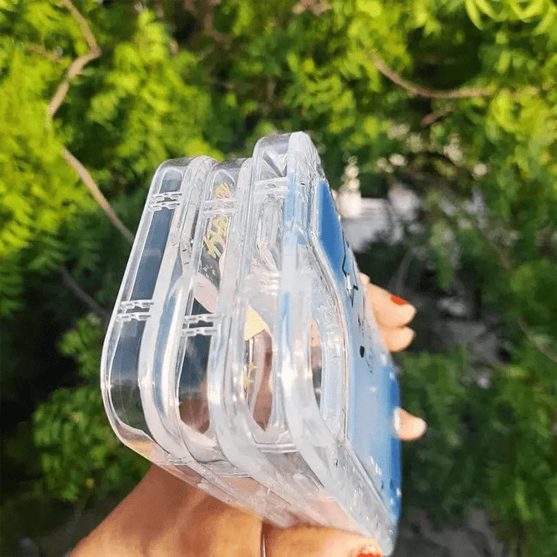 ktusu Generic Cases & Covers Teddy Bear Print Silver Glitter Foil Clear Soft Case for iPhone 14 Pro Max