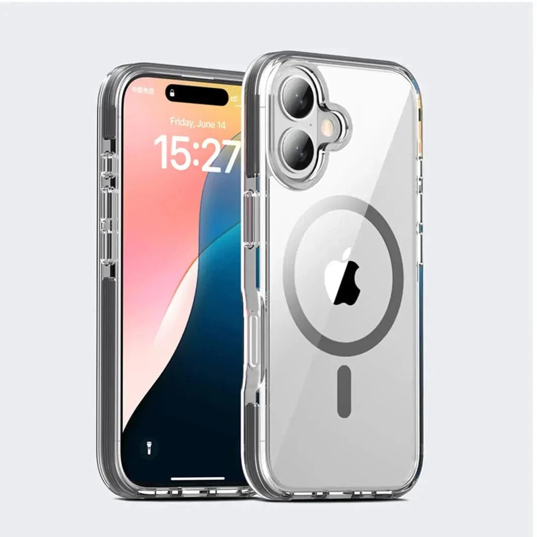 ktusu Generic Cases & Covers TPU+PC Magsafe Transparent Hard Case for iPhone 16 Black / with magsafe