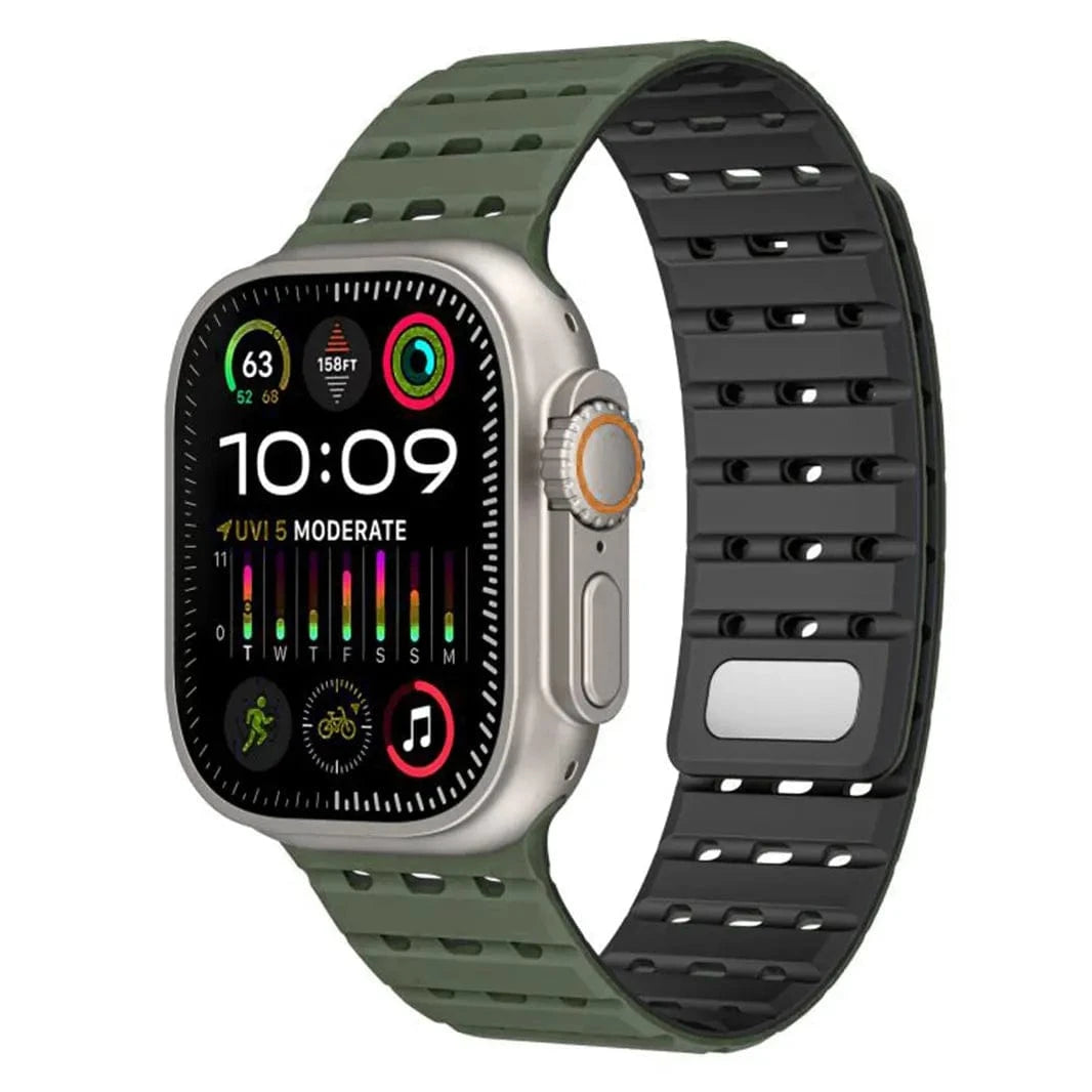 ktusu Generic Watch Bands Two-Tone Breathable Magnetic Silicone Band for Apple Watch 42 | 44 | 45 | Ultra 49 | 46mm S10