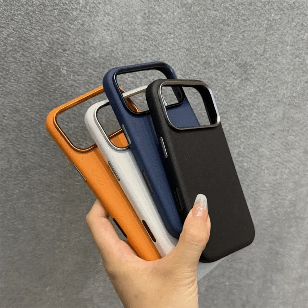ktusu iShock Cases & Covers Vegan Leather Metal Button Case for iPhone 17 Pro Max