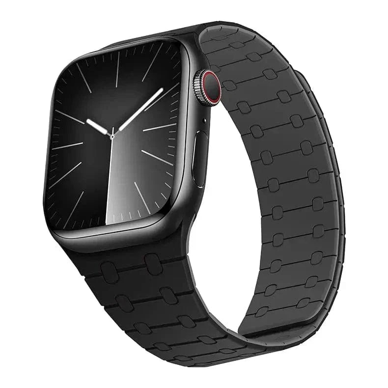 ktusu Generic Watch Bands Velour Silicone Magnetic Loop for Apple Watch 42 | 44 | 45 | Ultra 49 | 46mm S10 Black Grey