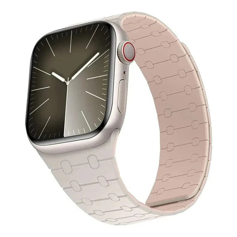ktusu Generic Watch Bands Velour Silicone Magnetic Loop for Apple Watch 42 | 44 | 45 | Ultra 49 | 46mm S10 Oxide White Pink
