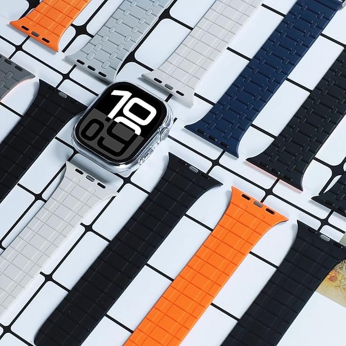 ktusu Generic Watch Bands Velour Silicone Magnetic Loop with Clasp for Apple Watch 42 | 44 | 45 | Ultra 49 | 46mm S10