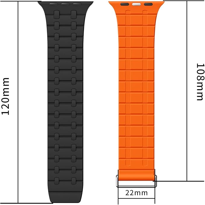 ktusu Generic Watch Bands Velour Silicone Magnetic Loop with Clasp for Apple Watch 42 | 44 | 45 | Ultra 49 | 46mm S10