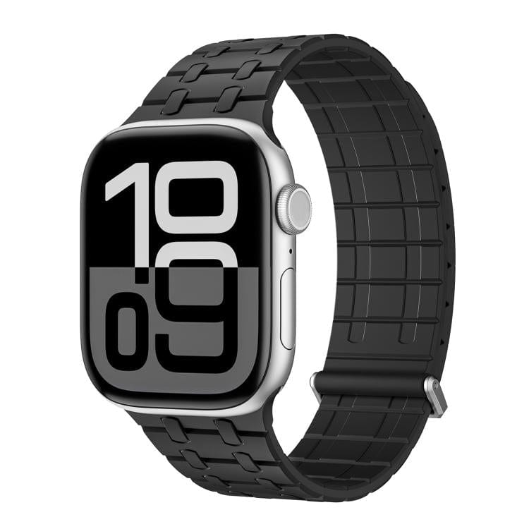 ktusu Generic Watch Bands Velour Silicone Magnetic Loop with Clasp for Apple Watch 42 | 44 | 45 | Ultra 49 | 46mm S10 Black