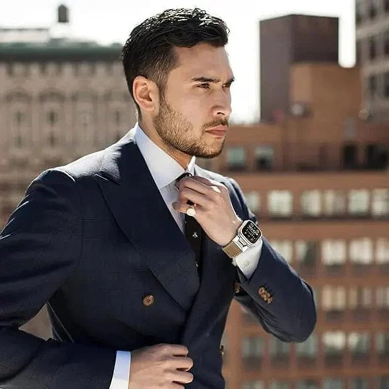 ktusu Generic Watch Bands Vintage Grain PU Leather Band for Apple Watch 42 | 44 | 45 | Ultra 49 | 46mm S10