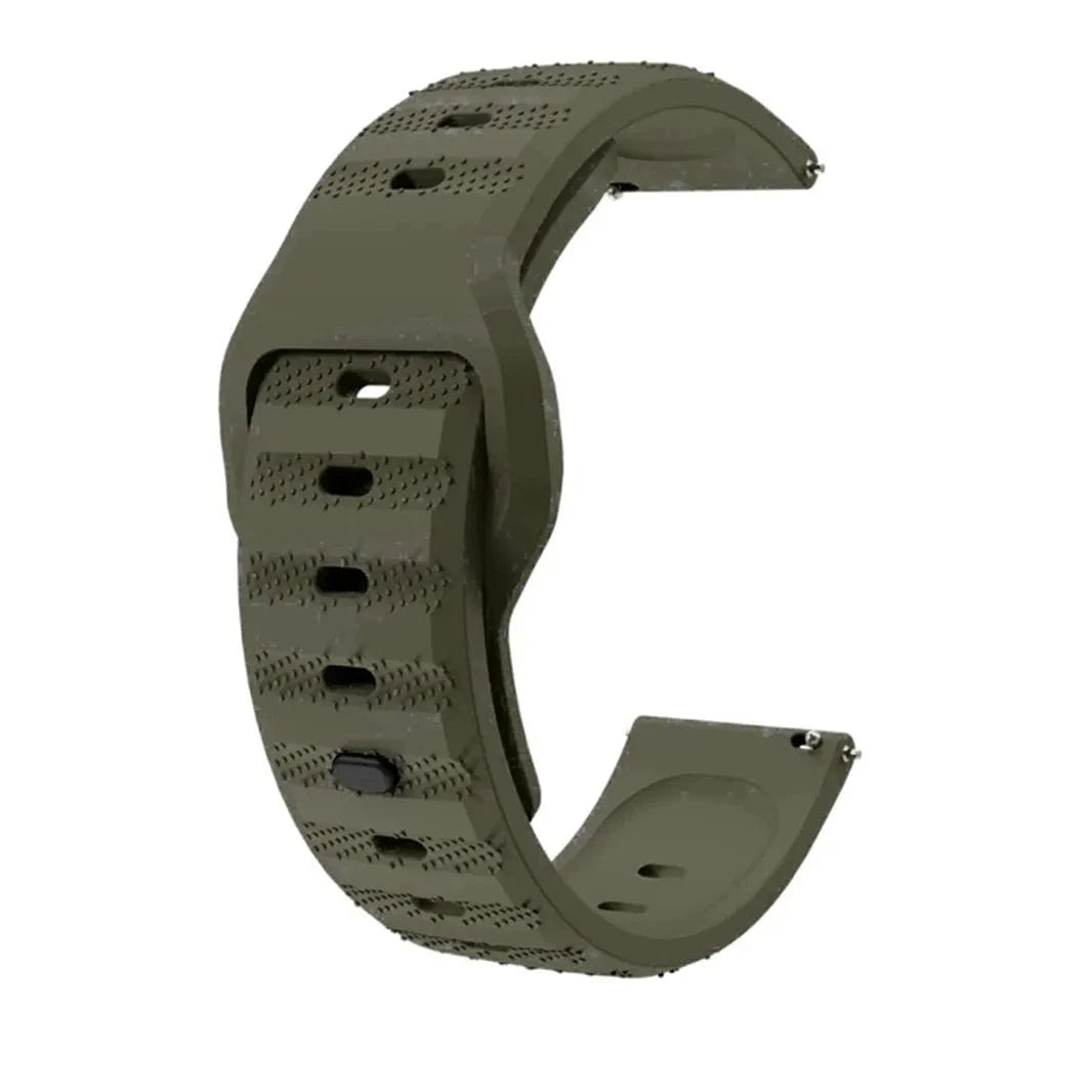 ktusu Generic Watch Bands Waterproof Grip Sports Silicone Strap for Smartwatch 20mm Army Green