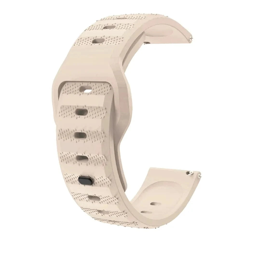 ktusu Generic Watch Bands Waterproof Grip Sports Silicone Strap for Smartwatch 20mm Cream