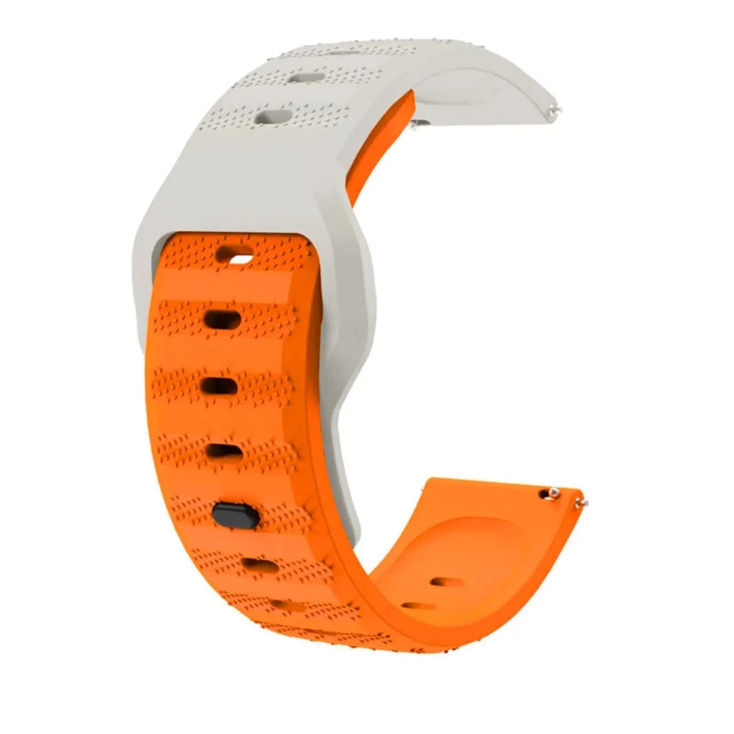 ktusu Generic Watch Bands Waterproof Grip Sports Silicone Strap for Smartwatch 20mm Cream Orange