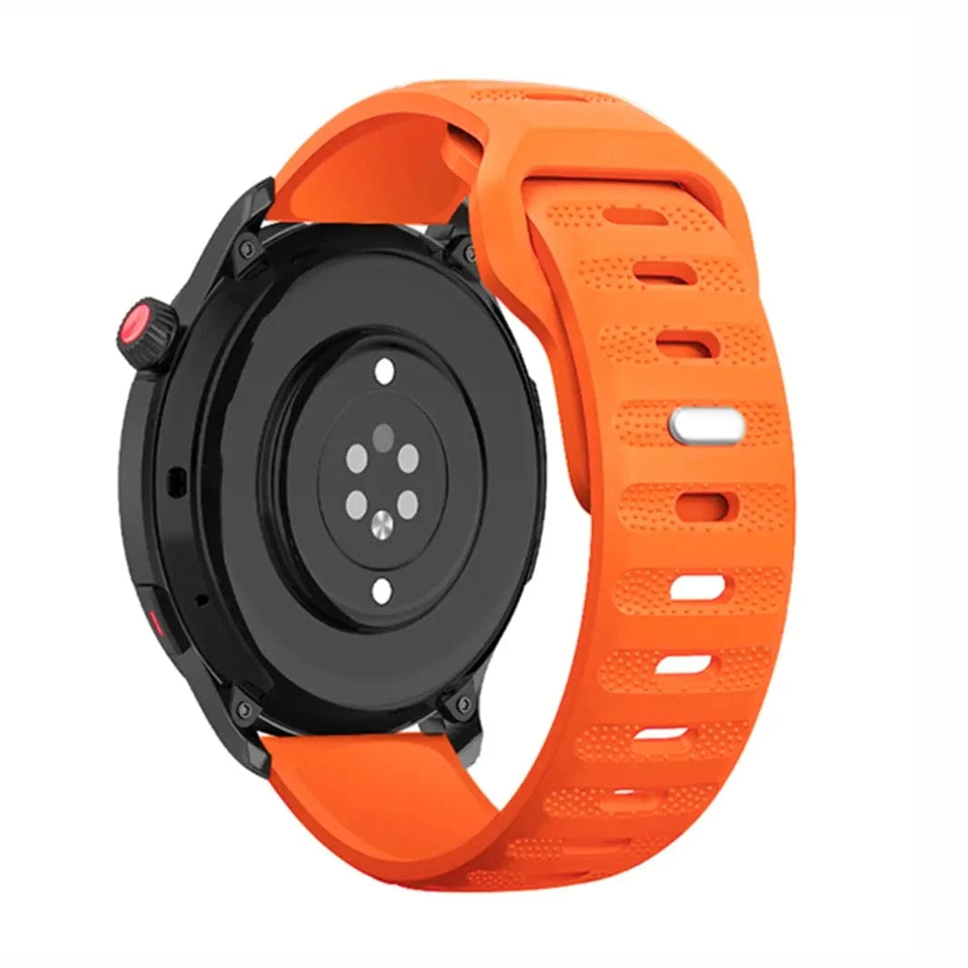 ktusu Generic Watch Bands Waterproof Grip Sports Silicone Strap for Smartwatch 20mm Orange