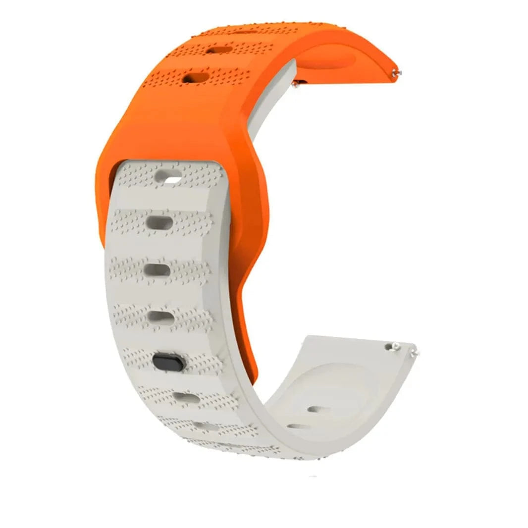 ktusu Generic Watch Bands Waterproof Grip Sports Silicone Strap for Smartwatch 20mm Orange Cream