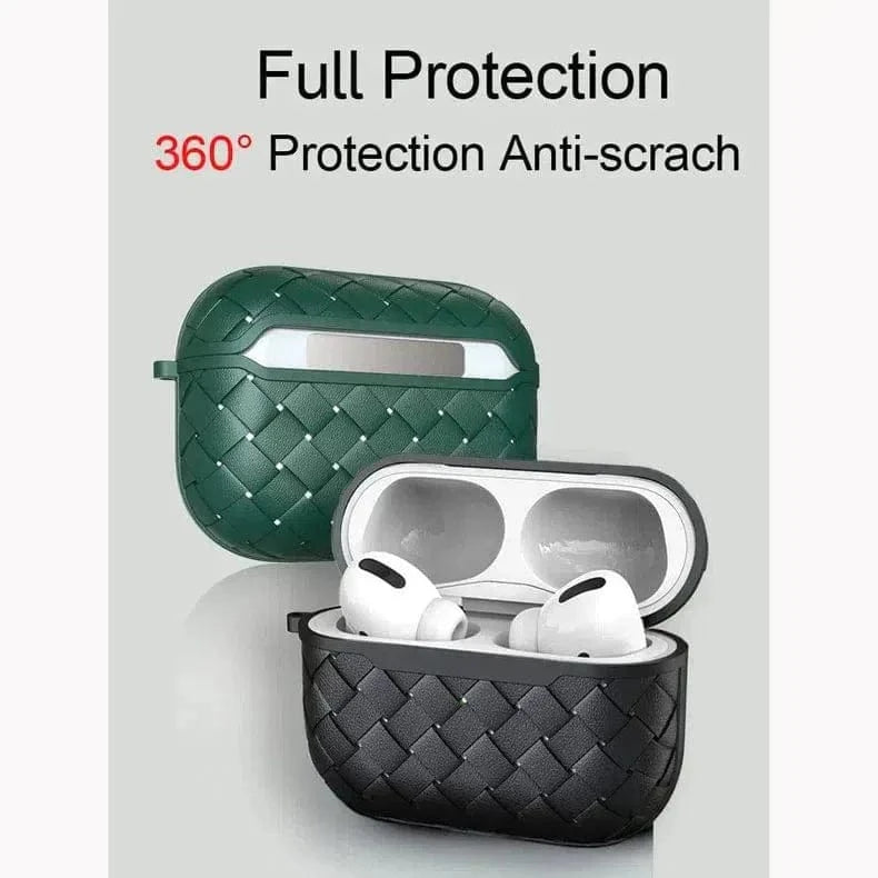 ktusu Generic Cases & Covers Weave Breathable Matte Soft Grid Cover for Airpods 1 | 2 Black