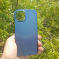 Cases & Covers for iPhone 12 mini / Blue 0.4mm Frosted Slim Paper Case with Open camera Phone for Apple iPhone
