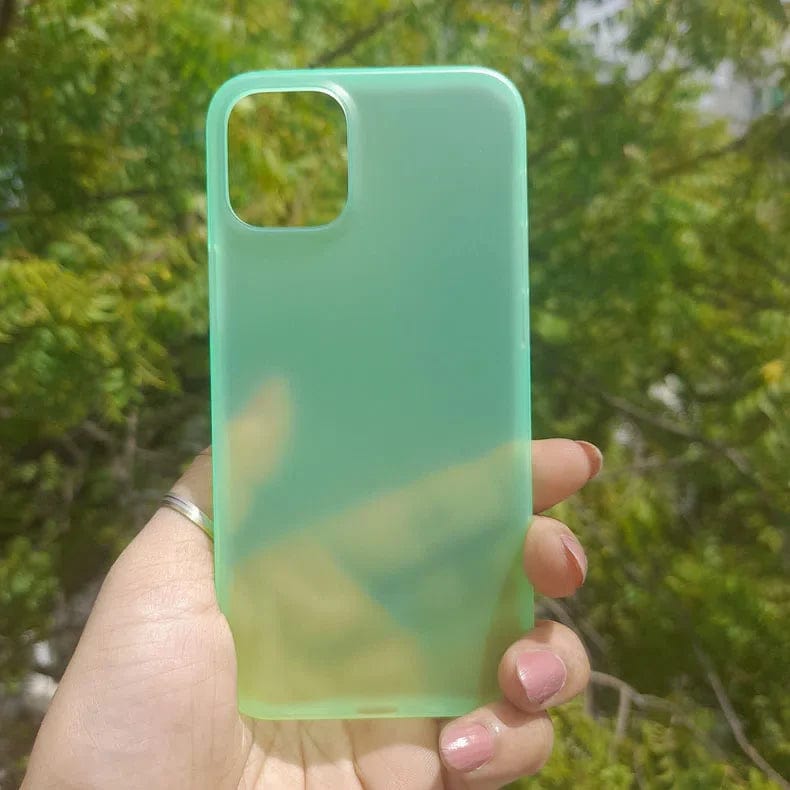 Cases & Covers for iPhone 12 Pro Max / Green 0.4mm Frosted Slim Paper Case with Open camera Phone for Apple iPhone