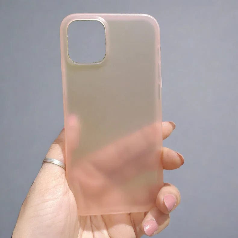 Cases & Covers for iPhone 12 Pro Max / Pink 0.4mm Frosted Slim Paper Case with Open camera Phone for Apple iPhone