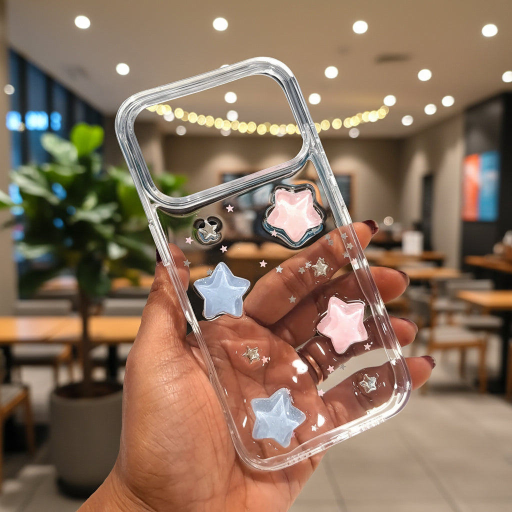 3D Cute Design Transparenrt Hard Case for iPhone 17 Pro