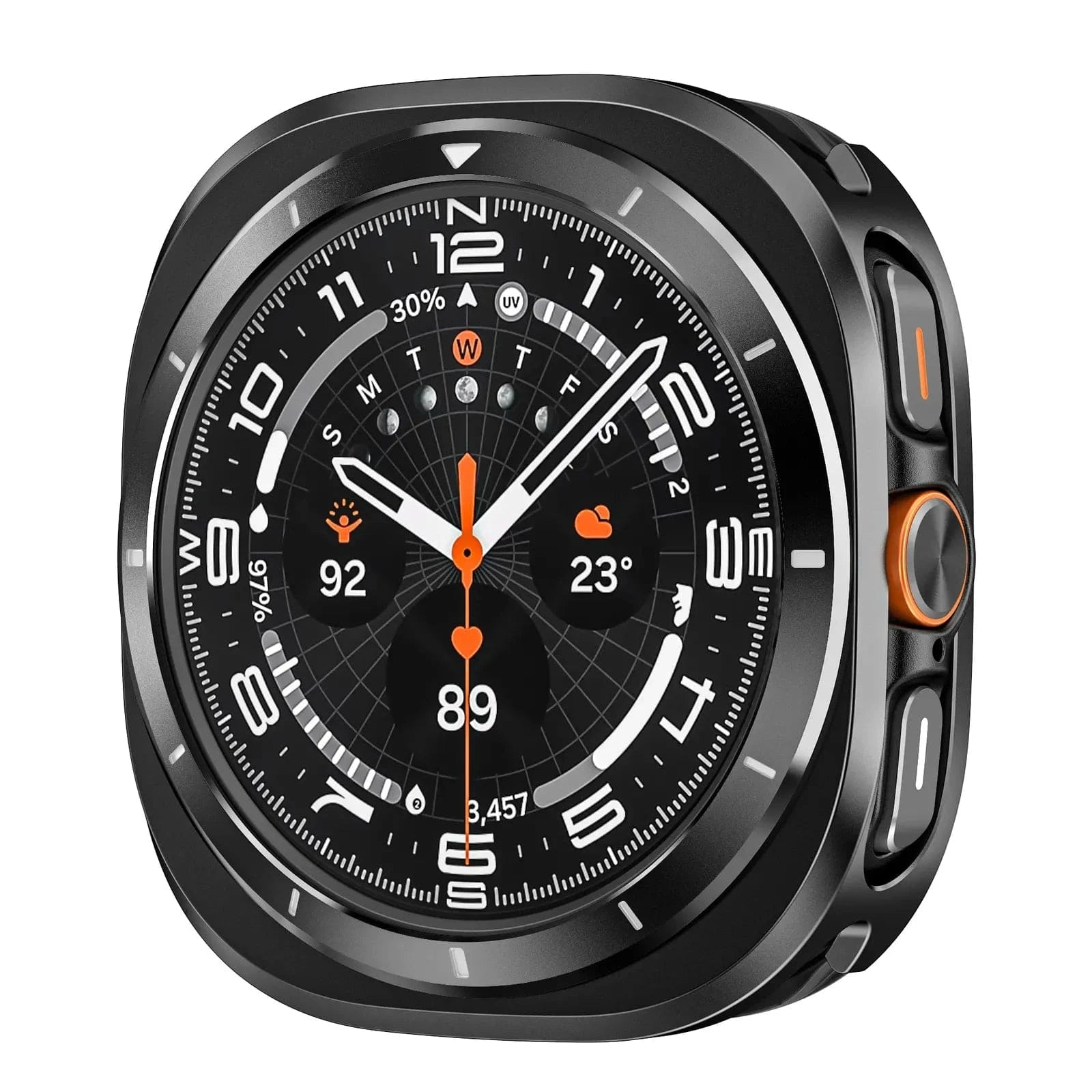 ktusu Generic Cases & Covers 2 in 1 Metal Cover for Samsung Watch Ultra (47mm) Black White