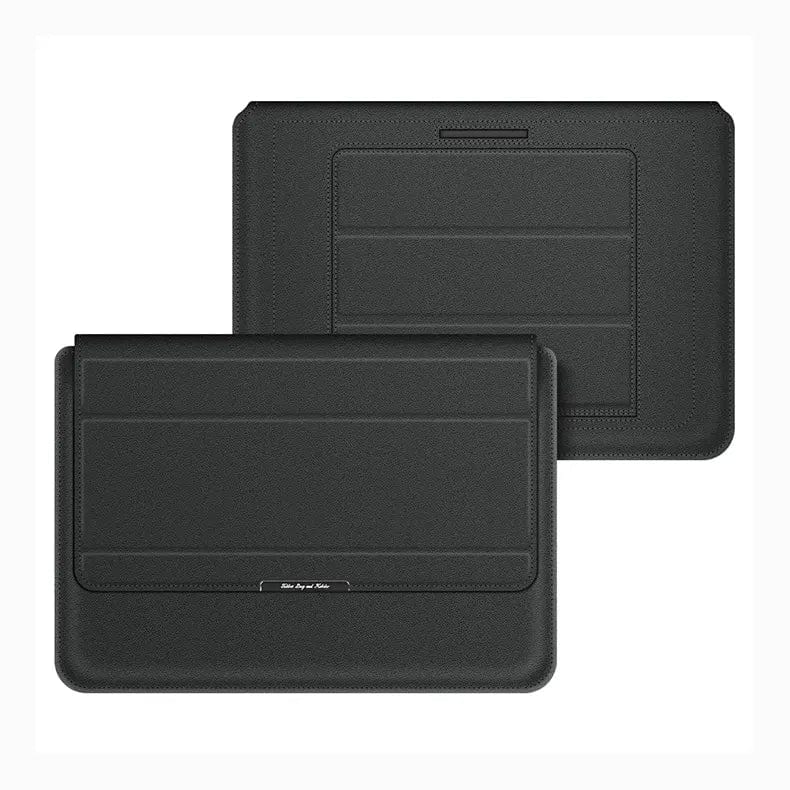 Sleeves for Up to 15.6 inch Laptop / Black 3-in-1 Foldable Multi-Function Leather Sleeves for MacBook | Laptop