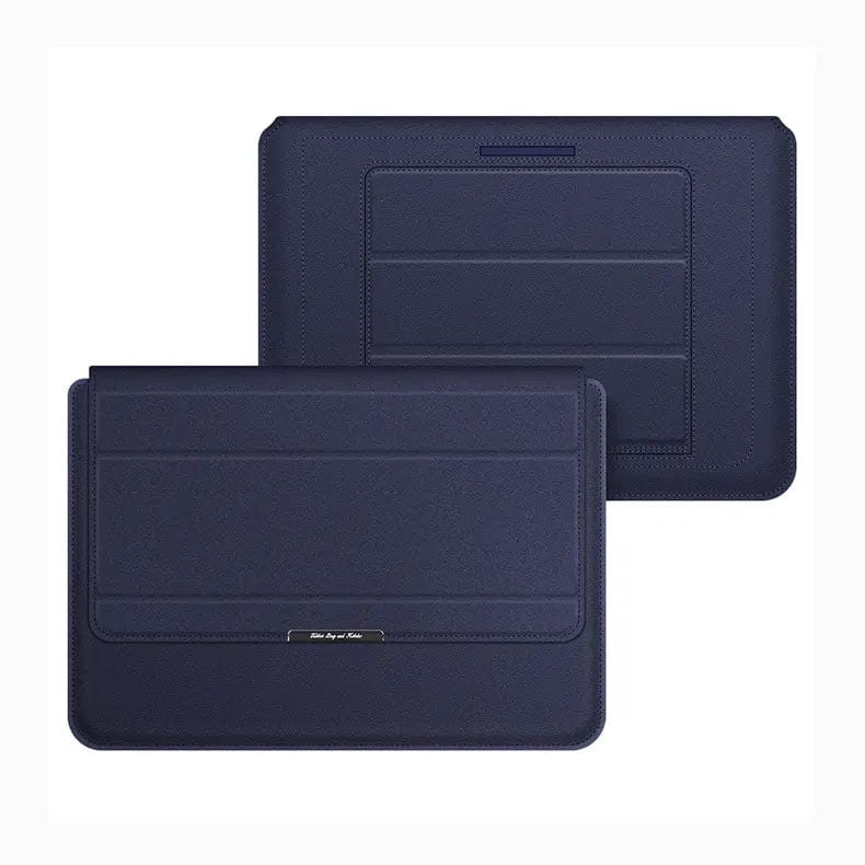 Sleeves for Up to 15.6 inch Laptop / Midnight Blue 3-in-1 Foldable Multi-Function Leather Sleeves for MacBook | Laptop