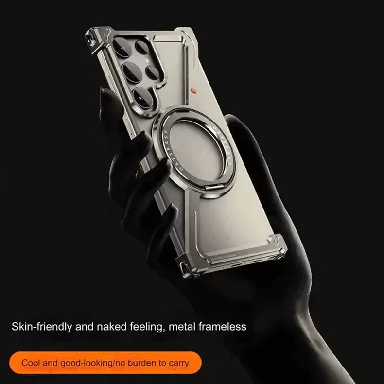 360 Degree Kickstand Aluminum Frameless Case for Samsung S24 Ultra