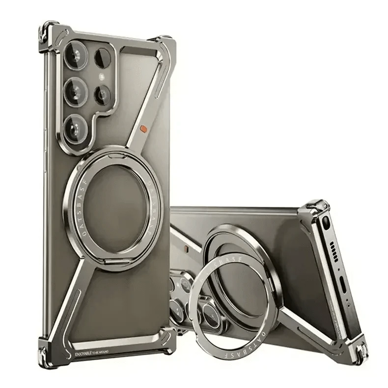360 Degree Kickstand Aluminum Frameless Case for Samsung S24 Ultra