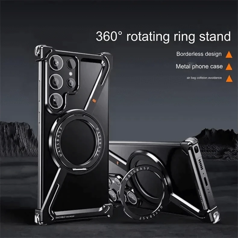 360 Degree Kickstand Aluminum Frameless Case for Samsung S24 Ultra