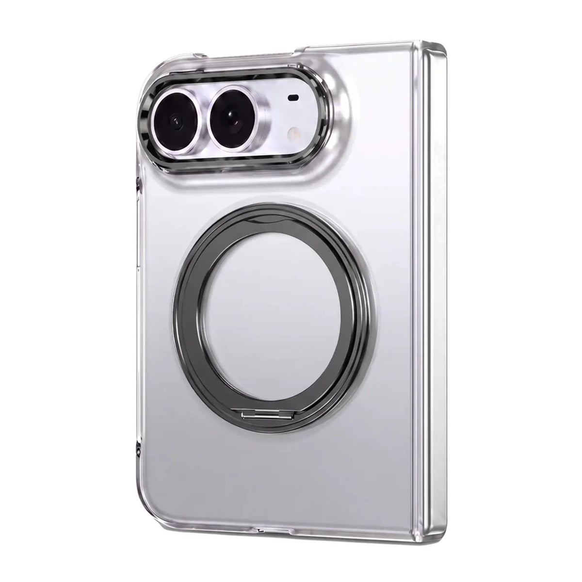 360°Rotatable Ring Kickstand Transparent Hard Case for iPhone Duo