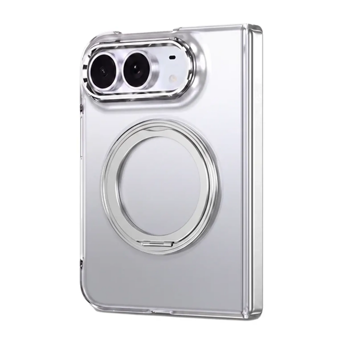 360°Rotatable Ring Kickstand Transparent Hard Case for iPhone Duo