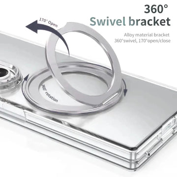 Cases & Covers 360°Rotatable Ring Kickstand Transparent Hard Case for Samsung Z Fold7