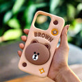 Cases & Covers for iPhone 13 / Brown 3D Cartoon Character Soft Silicone Phone Back Case for Apple iPhone